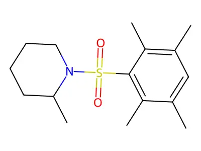 2-Methyl-1-(2,3,5,6-tetramethylbenzenesulfonyl)piperidine structure