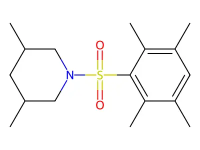 3,5-Dimethyl-1-((2,3,5,6-tetramethylphenyl)sulfonyl)piperidine structure