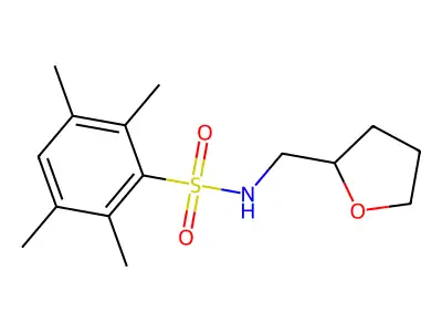 2,3,5,6-tetramethyl-N-(oxolan-2-ylmethyl)benzenesulfonamide structure