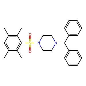 1-Benzhydryl-4-(2,3,5,6-tetramethylphenyl)sulfonylpiperazine structure