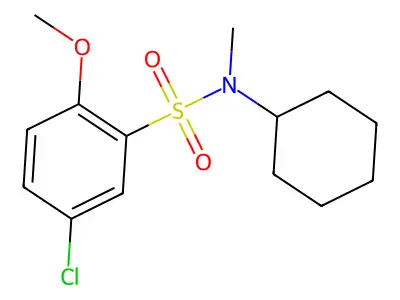 5-chloro-N-cyclohexyl-2-methoxy-N-methylbenzenesulfonamide structure