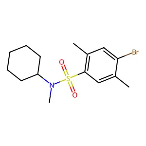 4-bromo-N-cyclohexyl-N,2,5-trimethylbenzene-1-sulfonamide structure