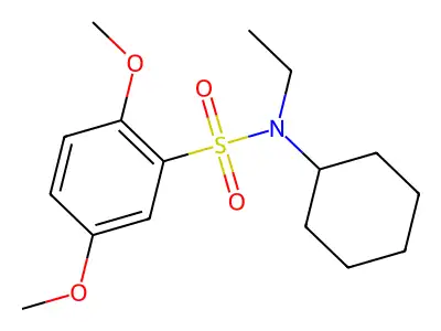 N-cyclohexyl-N-ethyl-2,5-dimethoxybenzenesulfonamide structure