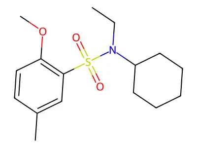 N-cyclohexyl-N-ethyl-2-methoxy-5-methylbenzenesulfonamide structure