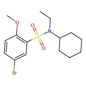 5-bromo-N-cyclohexyl-N-ethyl-2-methoxybenzenesulfonamide structure