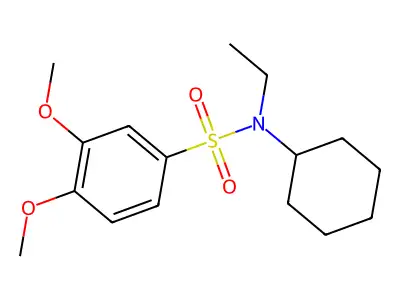 N-cyclohexyl-N-ethyl-3,4-dimethoxybenzenesulfonamide structure