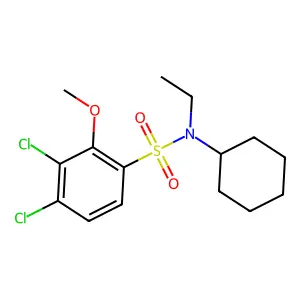 3,4-dichloro-N-cyclohexyl-N-ethyl-2-methoxybenzenesulfonamide structure