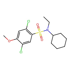 2,5-dichloro-N-cyclohexyl-N-ethyl-4-methoxybenzenesulfonamide structure
