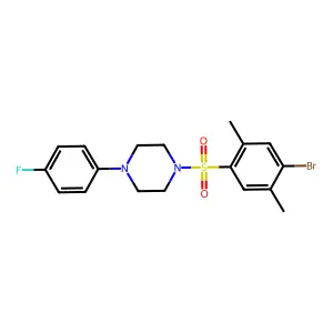 1-[(4-Bromo-2,5-dimethylphenyl)sulfonyl]-4-(4-fluorophenyl)piperazine structure