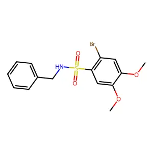 N-benzyl-2-bromo-4,5-dimethoxybenzenesulfonamide structure