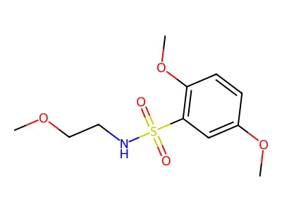 2,5-dimethoxy-N-(2-methoxyethyl)benzenesulfonamide structure