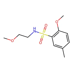 2-methoxy-N-(2-methoxyethyl)-5-methylbenzenesulfonamide structure