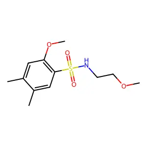 2-methoxy-N-(2-methoxyethyl)-4,5-dimethylbenzenesulfonamide structure