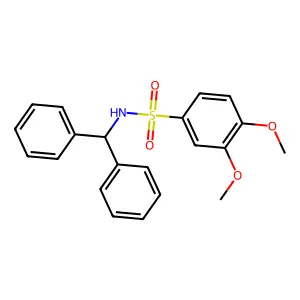 N-benzhydryl-3,4-dimethoxybenzenesulfonamide structure