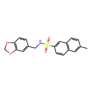 N-(1,3-benzodioxol-5-ylmethyl)-6-methyl-2-naphthalenesulfonamide structure
