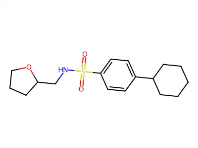 4-cyclohexyl-N-(tetrahydro-2-furanylmethyl)benzenesulfonamide structure