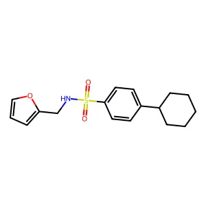 4-cyclohexyl-N-(2-furylmethyl)benzenesulfonamide structure