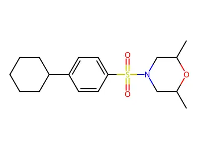 4-[(4-Cyclohexylphenyl)sulfonyl]-2,6-dimethylmorpholine structure