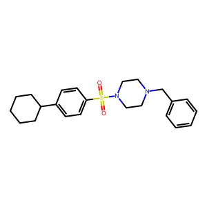 1-Benzyl-4-(4-cyclohexylbenzenesulfonyl)piperazine structure