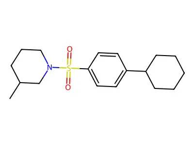 1-[(4-Cyclohexylphenyl)sulfonyl]-3-methylpiperidine structure