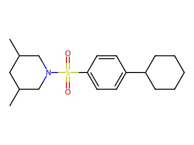 1-[(4-Cyclohexylphenyl)sulfonyl]-3,5-dimethylpiperidine structure