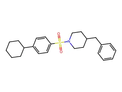 4-Benzyl-1-((4-cyclohexylphenyl)sulfonyl)piperidine structure