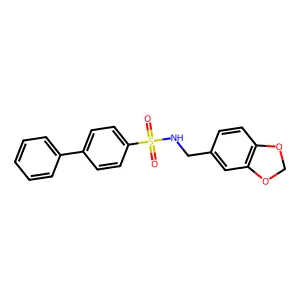N-(1,3-benzodioxol-5-ylmethyl)-4-phenylbenzenesulfonamide structure