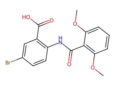 5-Bromo-2-(2,6-dimethoxy-benzoylamino)-benzoic acid structure
