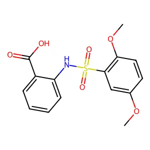 2-{[(2,5-Dimethoxyphenyl)sulfonyl]amino}benzoic acid structure