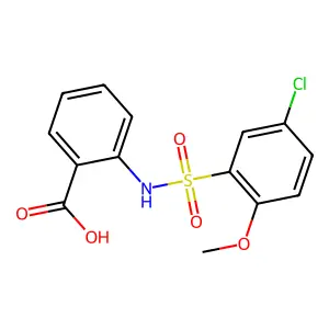 2-{[(5-Chloro-2-methoxyphenyl)sulfonyl]amino}benzoic acid structure