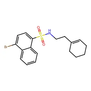 4-bromo-N-[2-(cyclohex-1-en-1-yl)ethyl]naphthalene-1-sulfonamide structure