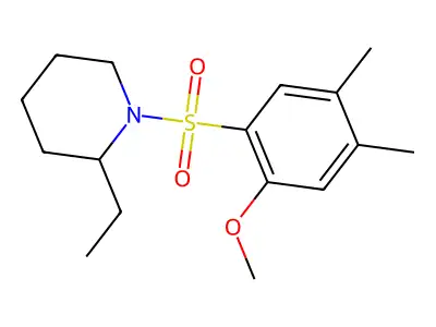2-Ethyl-1-(2-methoxy-4,5-dimethylphenyl)sulfonylpiperidine structure