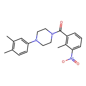 1-(3,4-Dimethylphenyl)-4-(2-methyl-3-nitrobenzoyl)piperazine structure