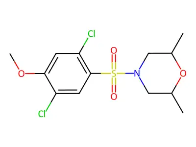 4-[(2,5-Dichloro-4-methoxyphenyl)sulfonyl]-2,6-dimethylmorpholine structure