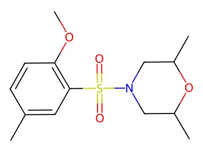 4-[(2-Methoxy-5-methylphenyl)sulfonyl]-2,6-dimethylmorpholine structure