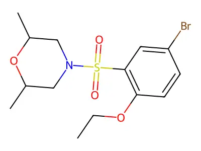 4-[(5-Bromo-2-ethoxyphenyl)sulfonyl]-2,6-dimethylmorpholine structure