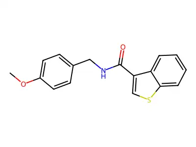 N-[(4-methoxyphenyl)methyl]-1-benzothiophene-3-carboxamide structure