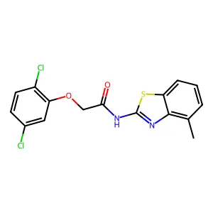 2-(2,5-dichlorophenoxy)-N-(4-methyl-1,3-benzothiazol-2-yl)acetamide structure