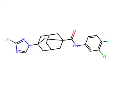 3-(3-bromo-1,2,4-triazol-1-yl)-N-(3-chloro-4-fluorophenyl)adamantane-1-carboxamide structure