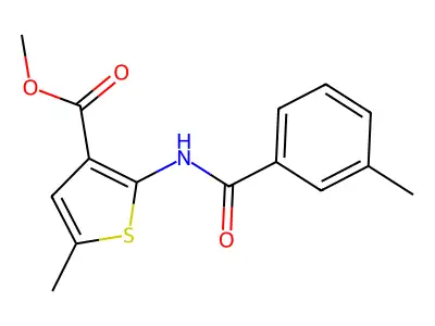 Methyl 5-methyl-2-[(3-methylbenzoyl)amino]thiophene-3-carboxylate structure