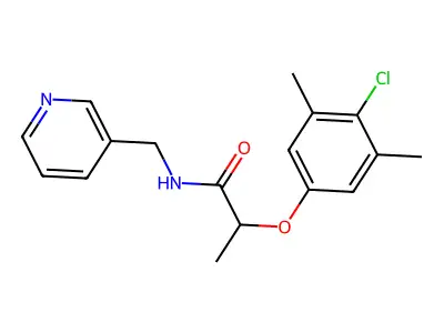 2-(4-chloro-3,5-dimethylphenoxy)-N-(pyridin-3-ylmethyl)propanamide structure