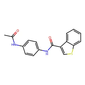 N-(4-acetamidophenyl)-1-benzothiophene-3-carboxamide structure