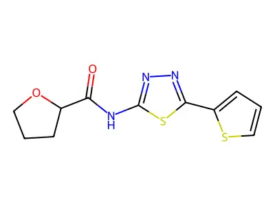 N-(5-thiophen-2-yl-1,3,4-thiadiazol-2-yl)oxolane-2-carboxamide structure