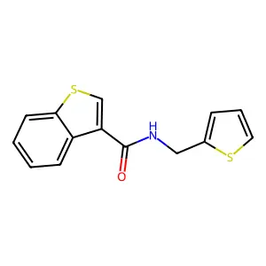 N-(thiophen-2-ylmethyl)-1-benzothiophene-3-carboxamide structure