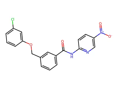 3-[(3-chlorophenoxy)methyl]-N-(5-nitropyridin-2-yl)benzamide structure