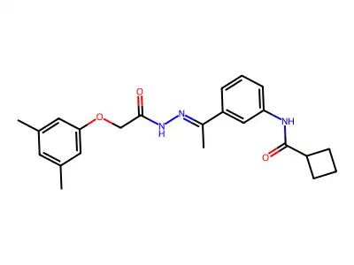 N-(3-{N-[(3,5-dimethylphenoxy)acetyl]ethanehydrazonoyl}phenyl)cyclobutanecarboxamide structure