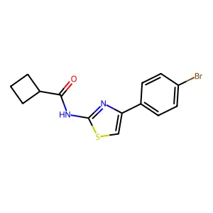 N-[4-(4-bromophenyl)-1,3-thiazol-2-yl]cyclobutanecarboxamide structure