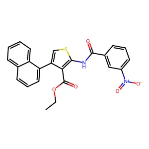 Ethyl 4-naphthalen-1-yl-2-[(3-nitrobenzoyl)amino]thiophene-3-carboxylate structure