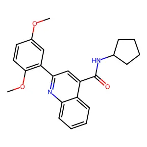 N-cyclopentyl-2-(2,5-dimethoxyphenyl)quinoline-4-carboxamide structure