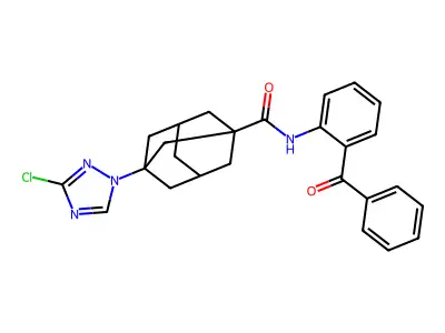 N-(2-benzoylphenyl)-3-(3-chloro-1H-1,2,4-triazol-1-yl)-1-adamantanecarboxamide structure